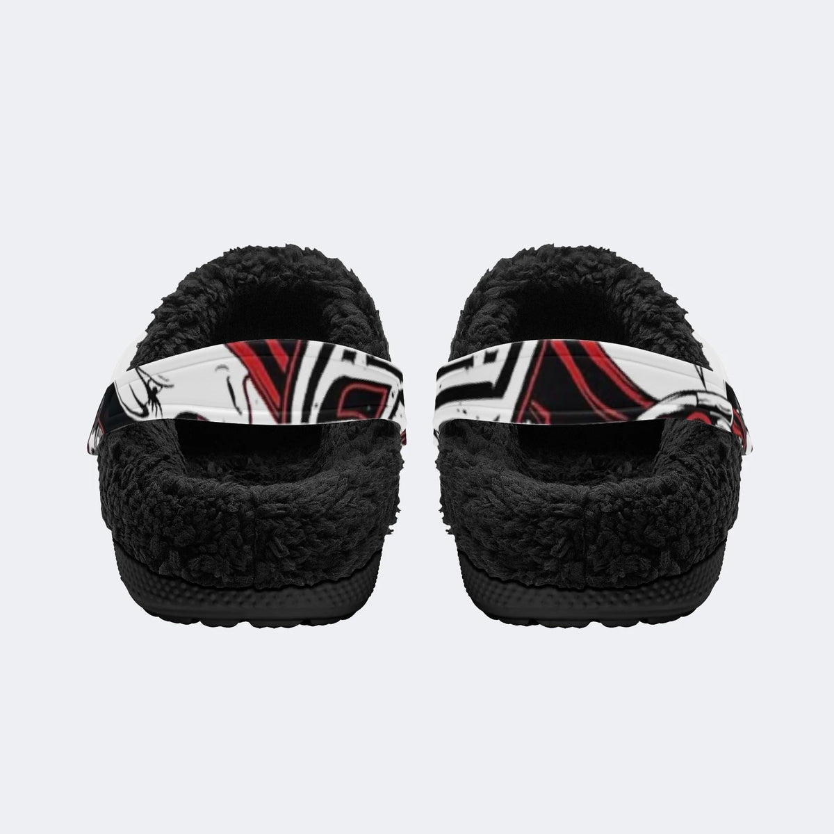 Vintage Tattoo Skull - Fur Lined Slippers/Sandals