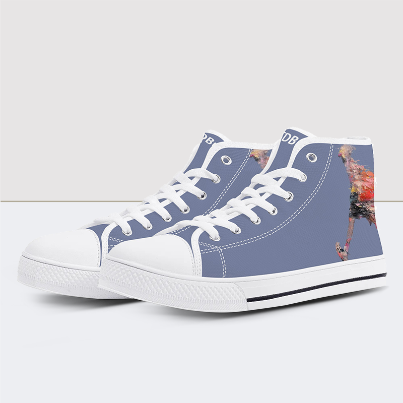 'Go' Print High Top Canvas Shoes