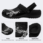 Surreal Death Moth&Skull - Fur Lined Slippers/Sandals