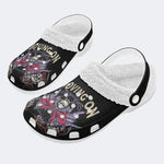 Skull Gothic Print - Fur Lined Slippers/Sandals