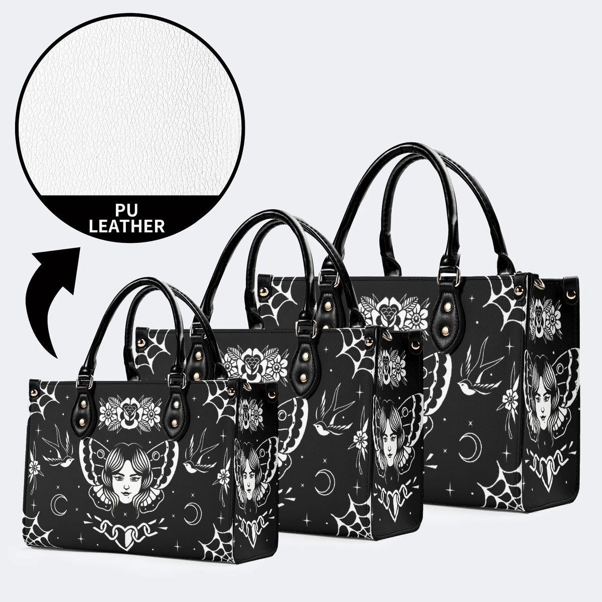 Vintage Tattoo Art Print - Leather Handbag