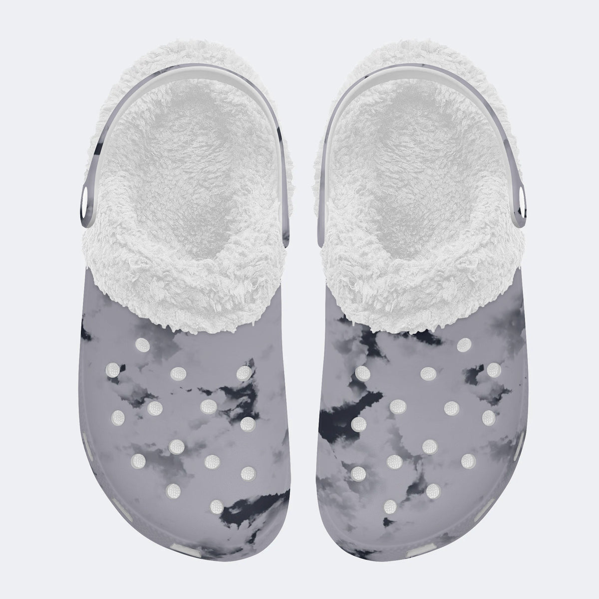 Unisex Ink Print - Fur Lined Slippers/Sandals