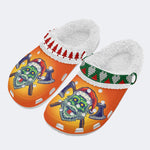 Axe Zombie Santa Print - Fur Lined Slippers/Sandals