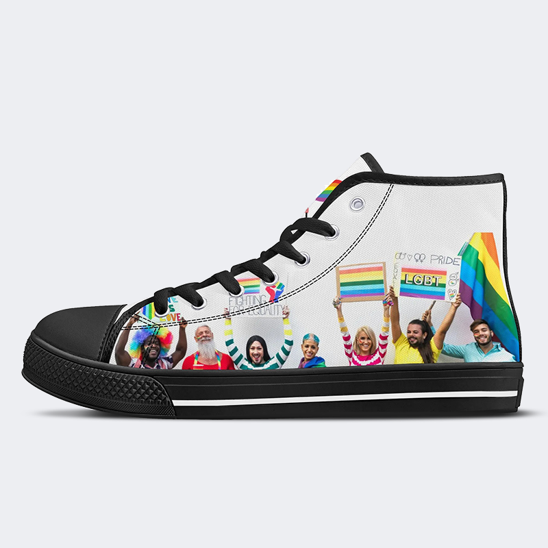 Pride Month High Top Canvas Shoes