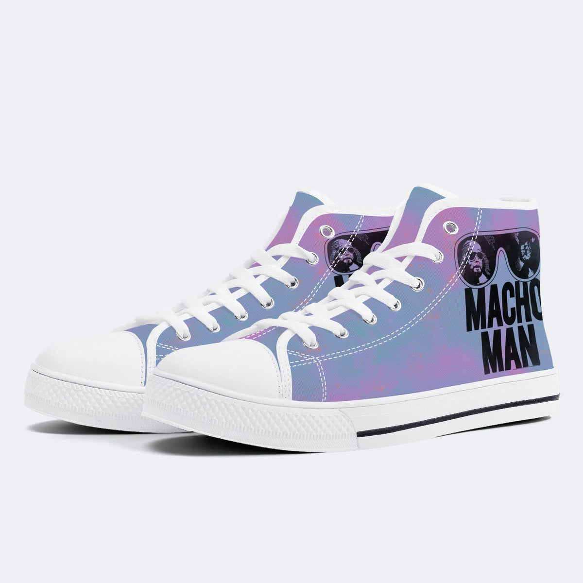 Macho Man Retro Unisex Print - High Top Canvas