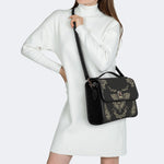 Classic Death Moth Vintage Print - Leather Satchel Bag