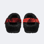 Dark Red Bone Ghost - Fur Lined Slippers/Sandals