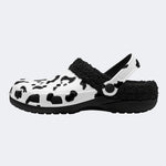 Cow Spot Print - Fur Lined Slippers/Sandals