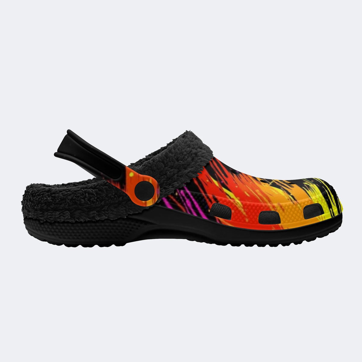 Vibrant Graffiti Splash - Fur Lined Slippers/Sandals