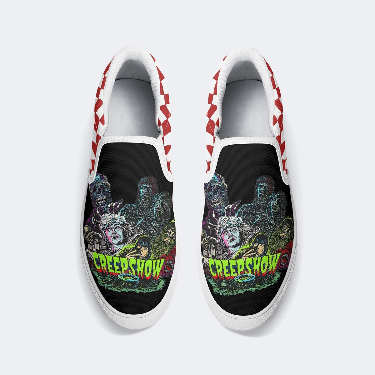Horror Movie Vintage Print - Slip On Shoes