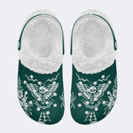 Death Moth Vintage Print - Fur Lined Slippers/Sandals