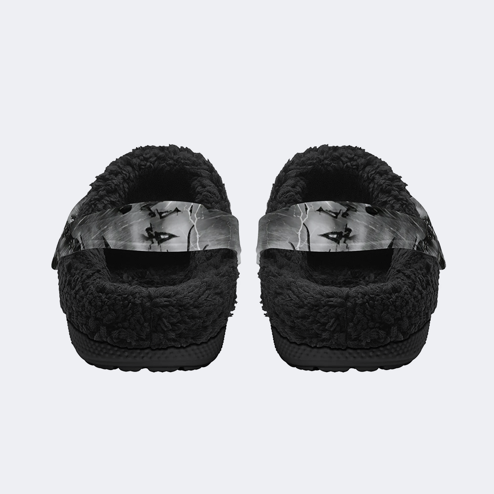 Halloween Nightmare Print - Fur Lined Slippers/Sandals