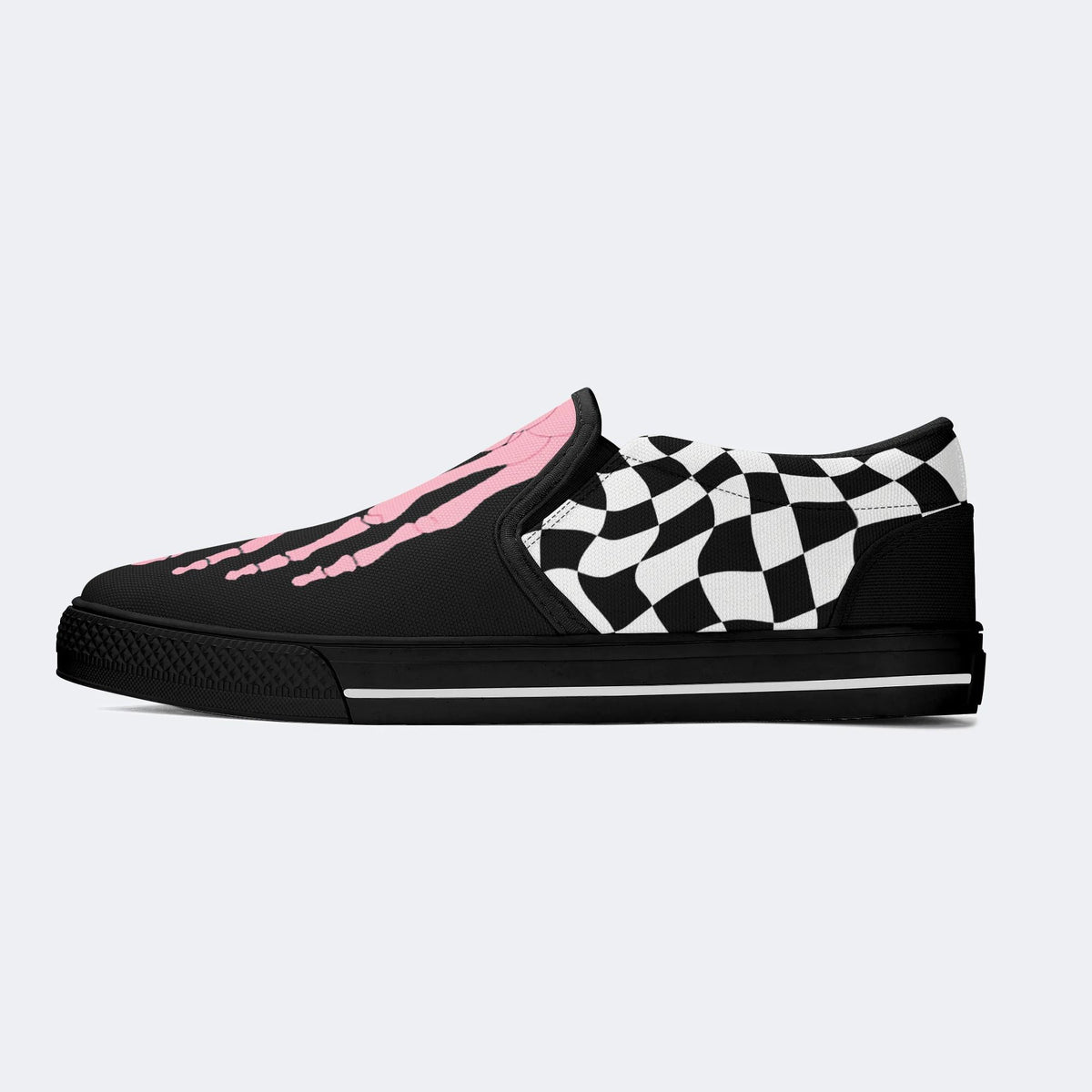 Pink Gradient Skeleton Toes Skull - Slip On Shoes