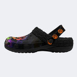 Halloween Horror Night Print - Fur Lined Slippers/Sandals