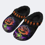 Halloween Horror Night Print - Fur Lined Slippers/Sandals