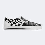 Unisex Death Skull Print - Slip On Shoes