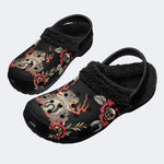 Japanese Style Frog Print - Fur Lined Slippers/Sandals