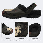 Vampire Black Cat Print - Fur Lined Slippers/Sandals