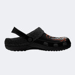 Gothic Flame Bone Skull - Fur Lined Slippers/Sandals