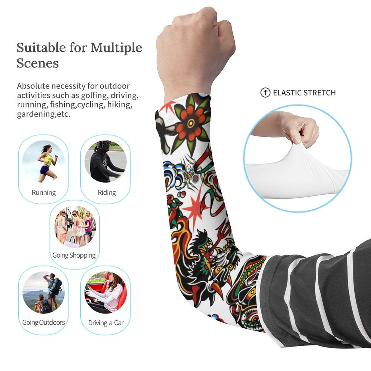 Old School Tattoo Print - Cooling sleeves