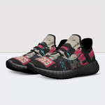 Skull&Letter Print Mesh Knit Sneakers