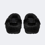 Gothic Crown Dinosaur Skull Rose Bat‑Fur Lined Slippers/Sandals