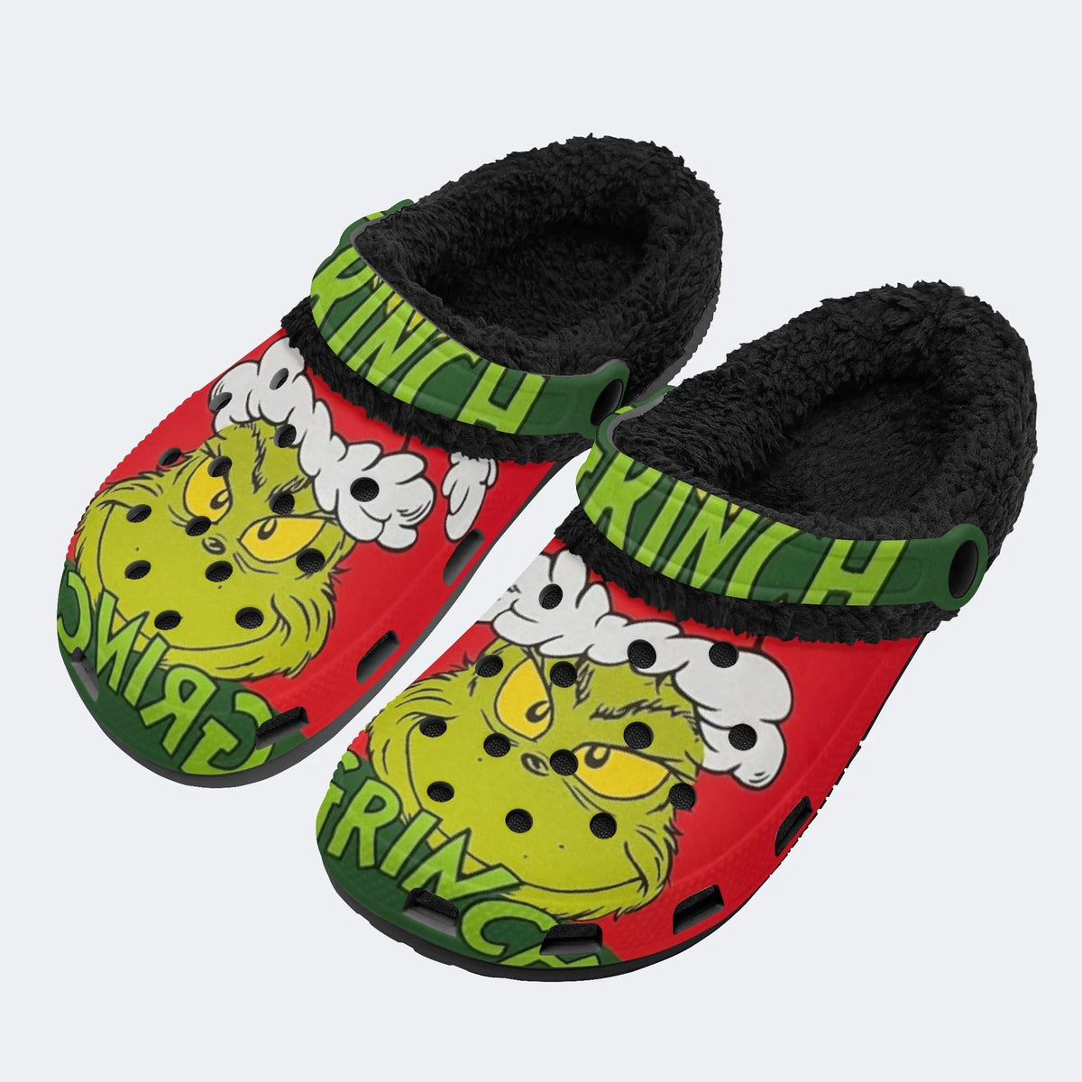 Xmas Grinch - Fur Lined Slippers/Sandals