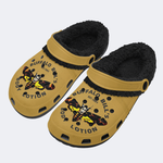 Unisex Death Moth Print - Fur Lined Slippers/Sandals