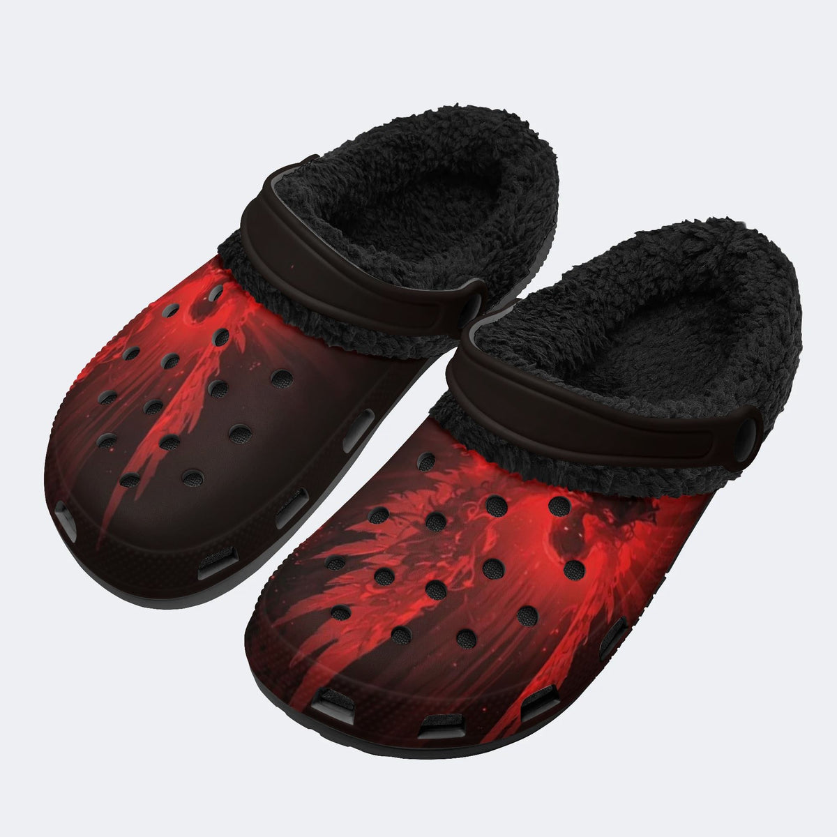 Crimson Fire Bird - Fur Lined Slippers/Sandals