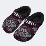 Classic Death Moth Print - Fur Lined Slippers/Sandals