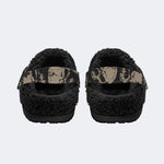 Worn Gothic Skull - Fur Lined Slippers/Sandals
