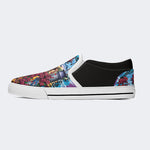 Unisex Tie Dye Skull Graphic Print - Slip On Shoes