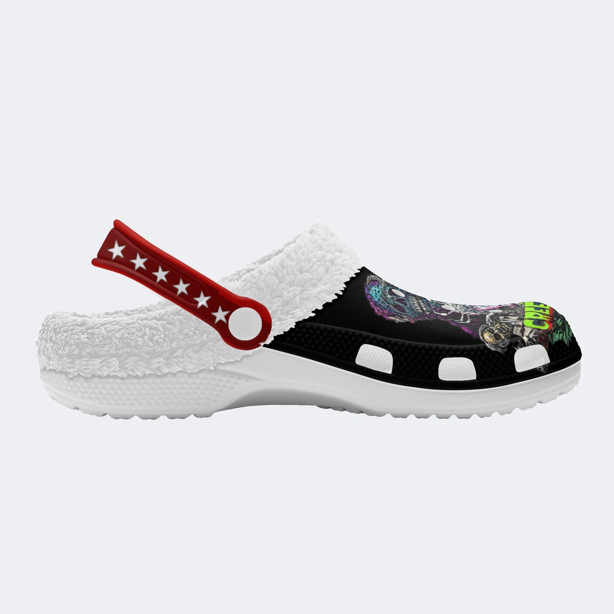 Horror Movie Vintage Print - Fur Lined Slippers/Sandals