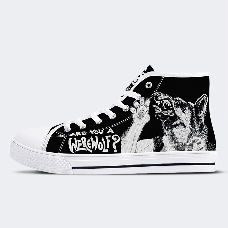 Are Your A Werewolf Print - High Top Canvas