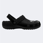 Grunge Quote Print - Fur Lined Slippers/Sandals