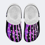 Purple Gradient Skeleton Toes Skull - Fur Lined Slippers/Sandals