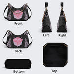 Classic Death Moth Print - Leather Crossbody Bag