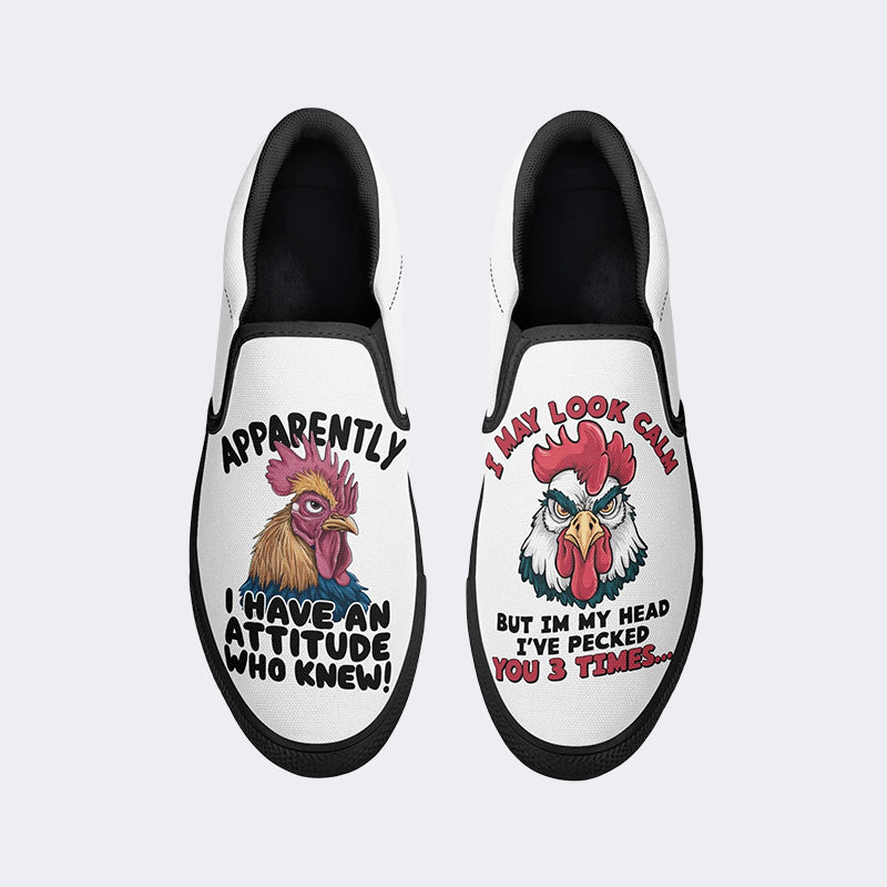 Unisex Chicken Print - Slip On Shoes