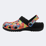 Unisex Ink Print - Fur Lined Slippers/Sandals