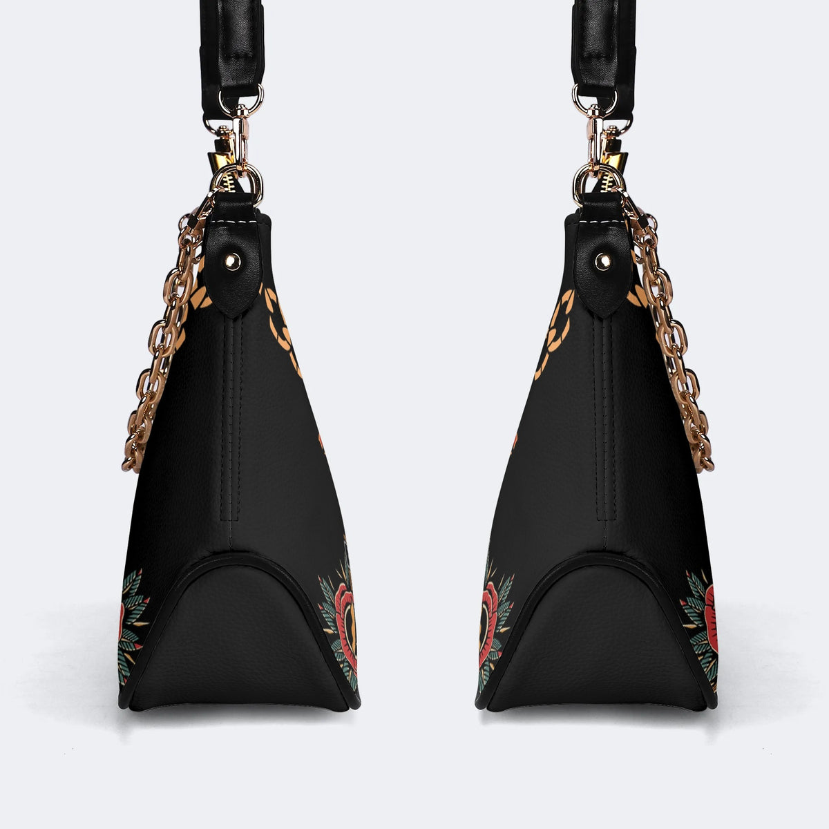 Old School Death Moth Vintage Print - Leather Crossbody Bag