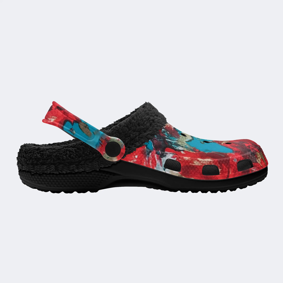 Unisex Ink Print - Fur Lined Slippers/Sandals