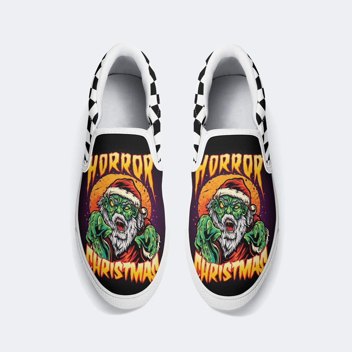 Horror Zombie Santa Claus Print - Slip On Shoes