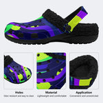 Neon Swirl Marble - Fur Lined Slippers/Sandals