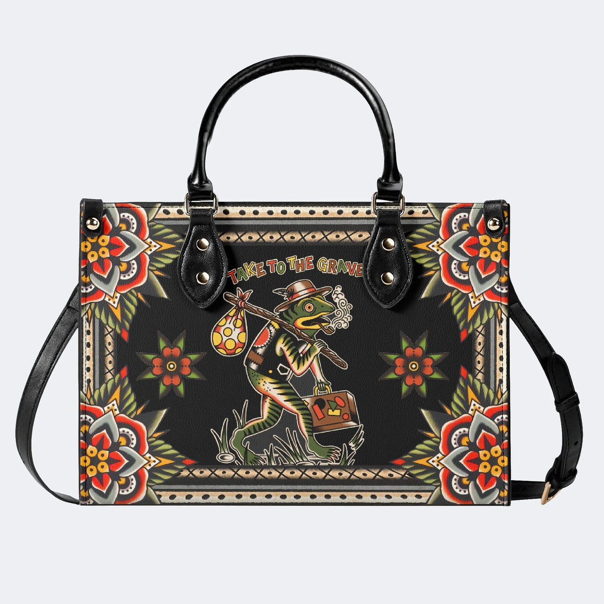 Frog On The Road - Leather Handbag