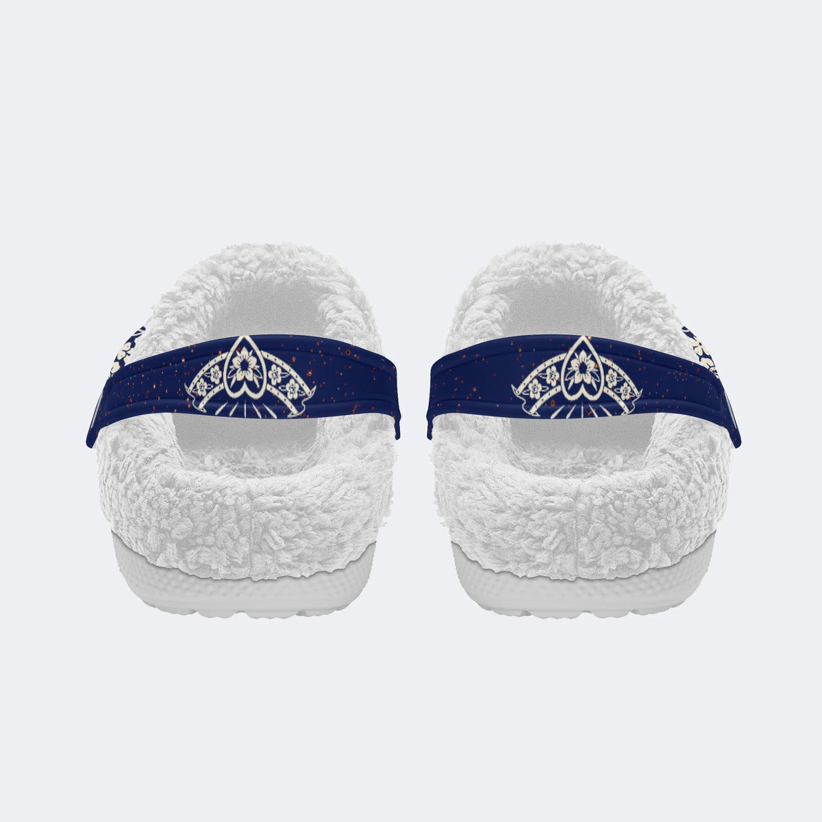 Death Moth Vintage Print - Fur Lined Slippers/Sandals