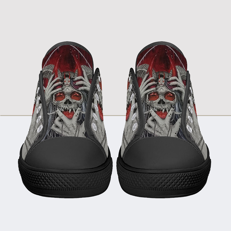 Replica Skull Low Top Canvas Shoes