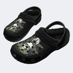 Toxic Green Bat Skull - Fur Lined Slippers/Sandals