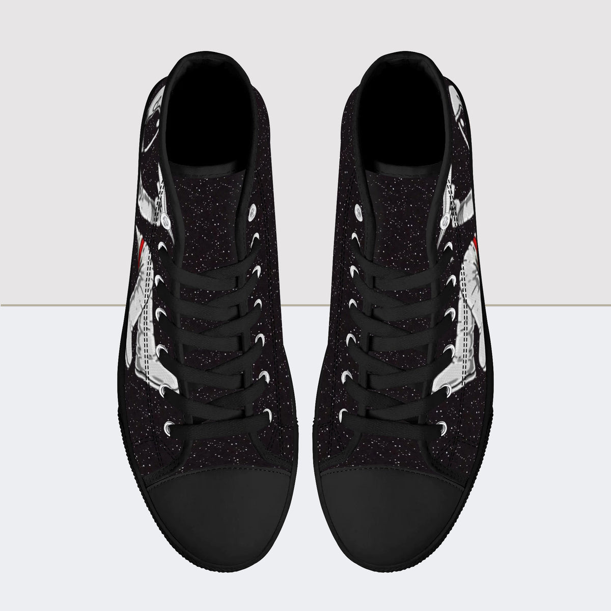 Astronaut Print High Top Canvas Shoes