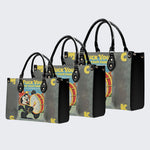 Cat Playing Drums - Leather Handbag