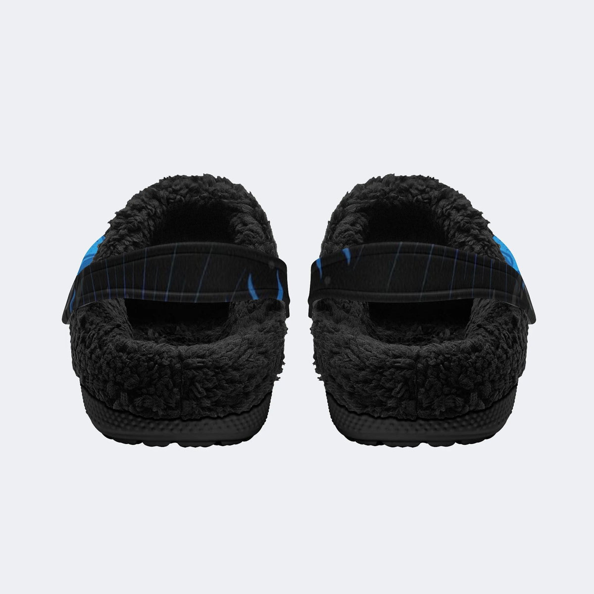Blue Wave Skull - Fur Lined Slippers/Sandals